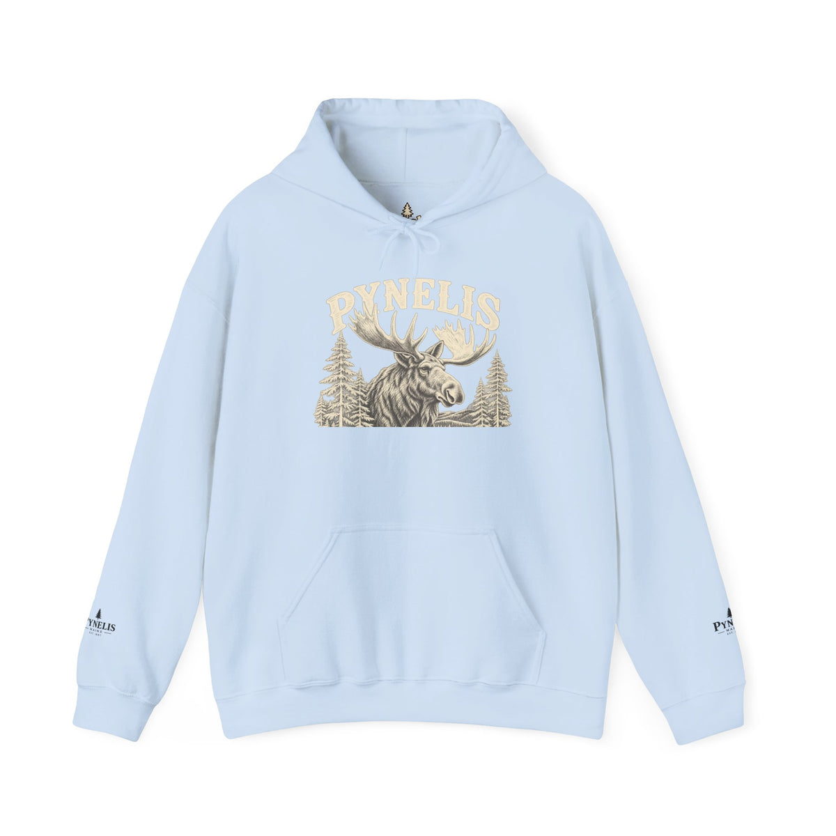 Moose Forest Hoodie — 'Pynelis' Vintage Woodland Pullover