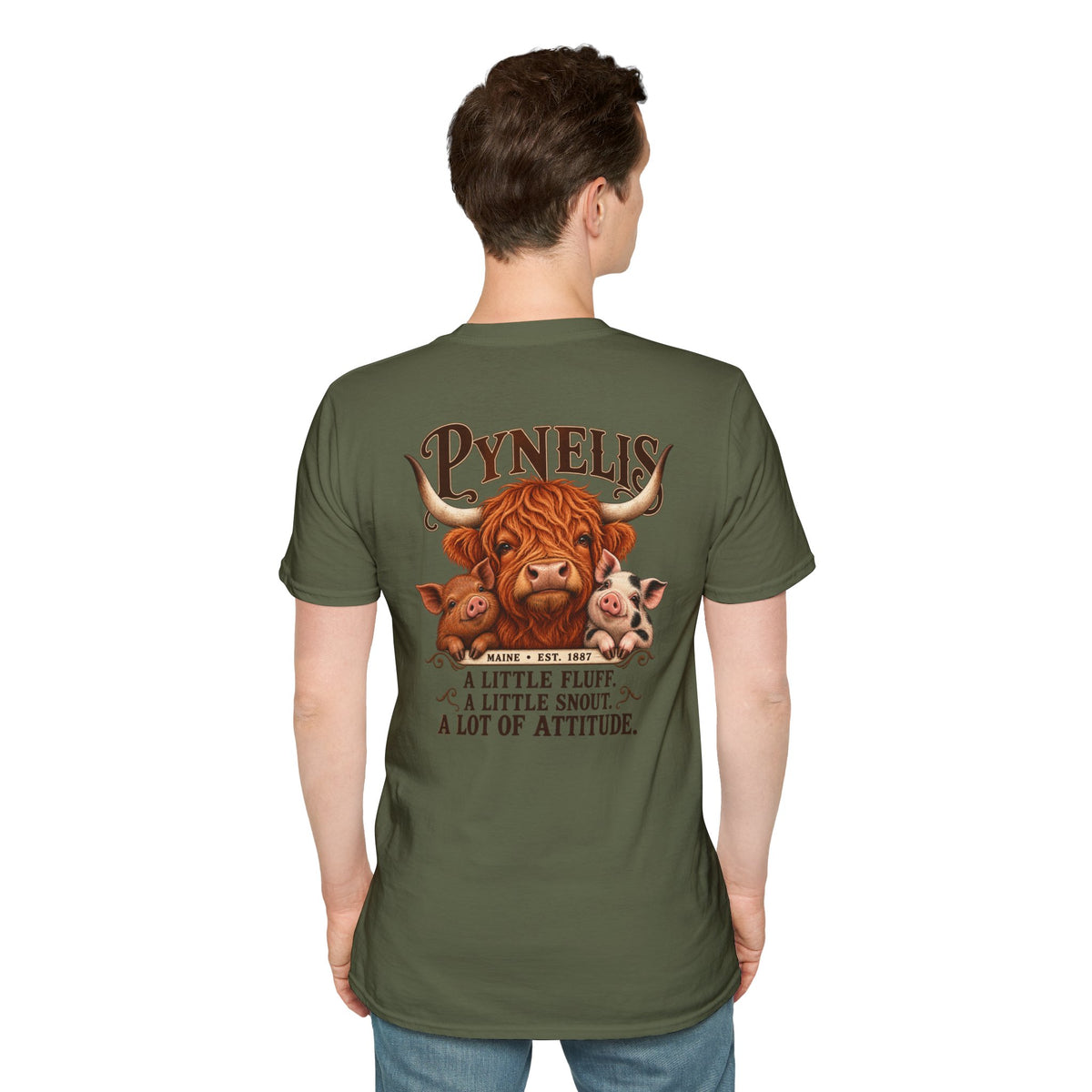 Pynelis Highland Cow Tee — “A Little Fluff, A Little Snout, A Lot of Attitude”