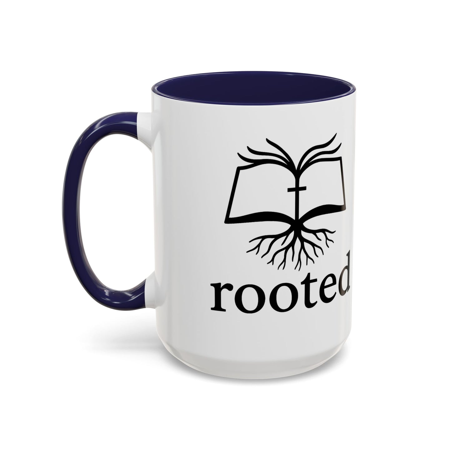 Rooted in Christ Accent Coffee Mug — 'Rooted' Logo (11/15 oz)