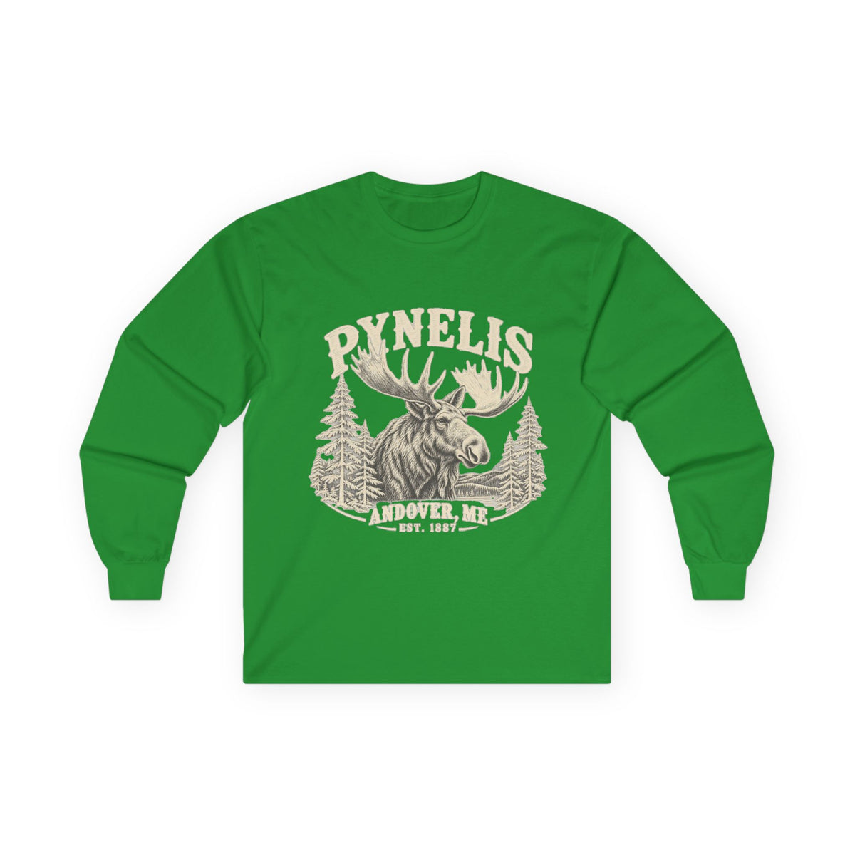 Moose Wilderness Long Sleeve Tee — Retro 'Explore' Outdoor Graphic