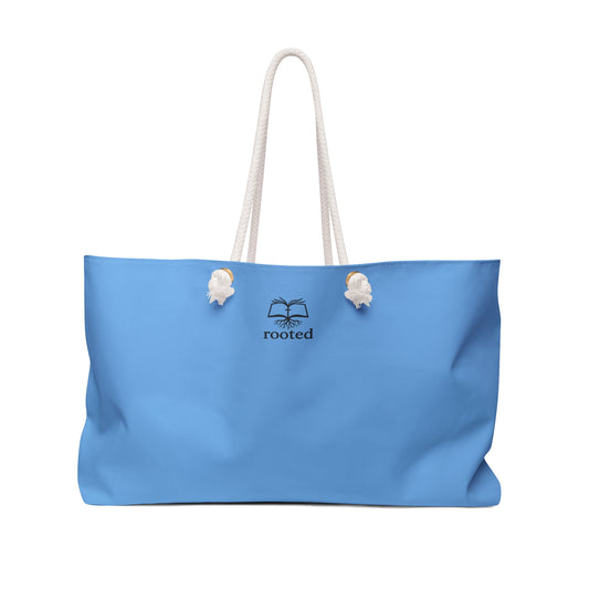 Blue Nautical Weekender Bag — Spacious Rope-Handle Travel Tote