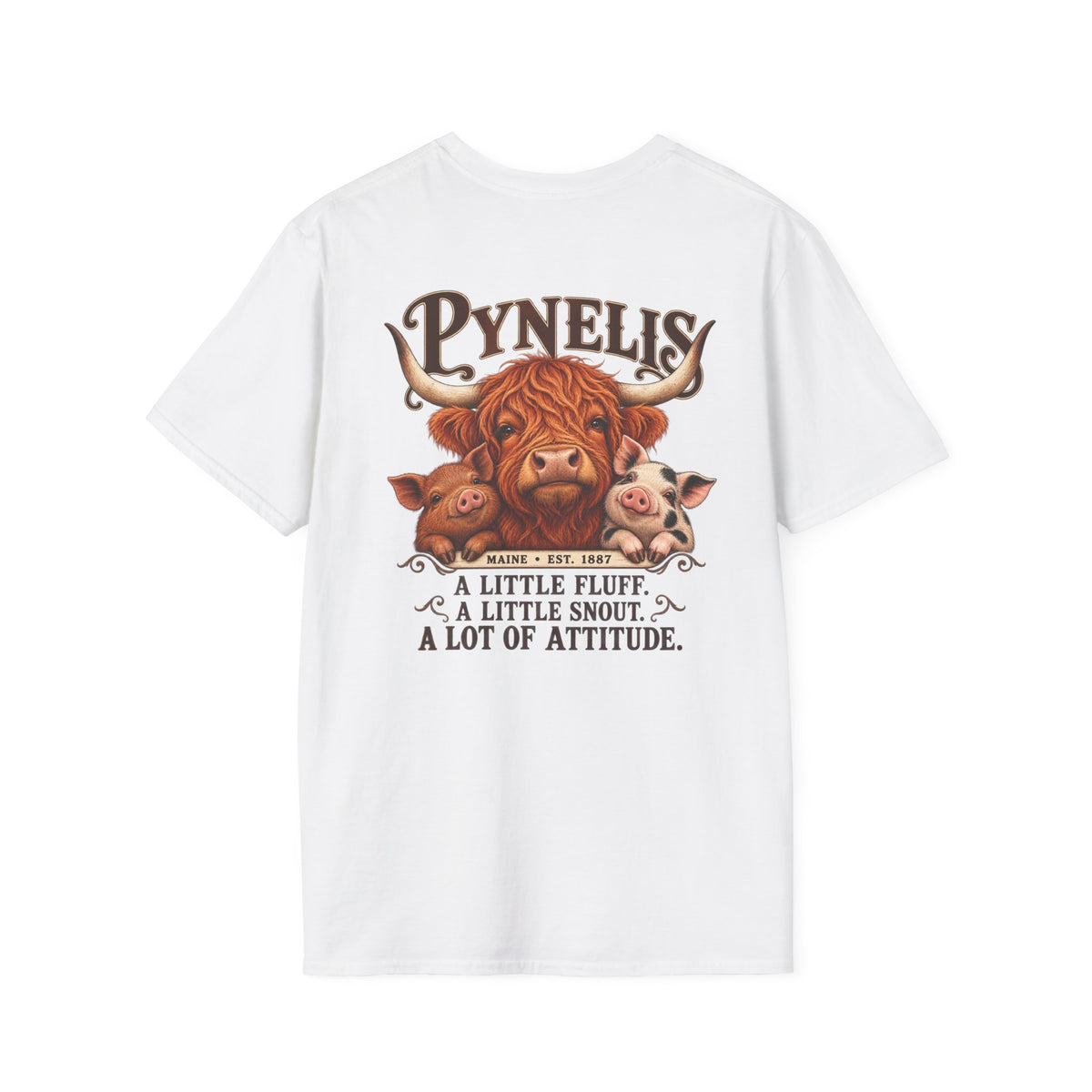 Pynelis Highland Cow Tee — “A Little Fluff, A Little Snout, A Lot of Attitude”