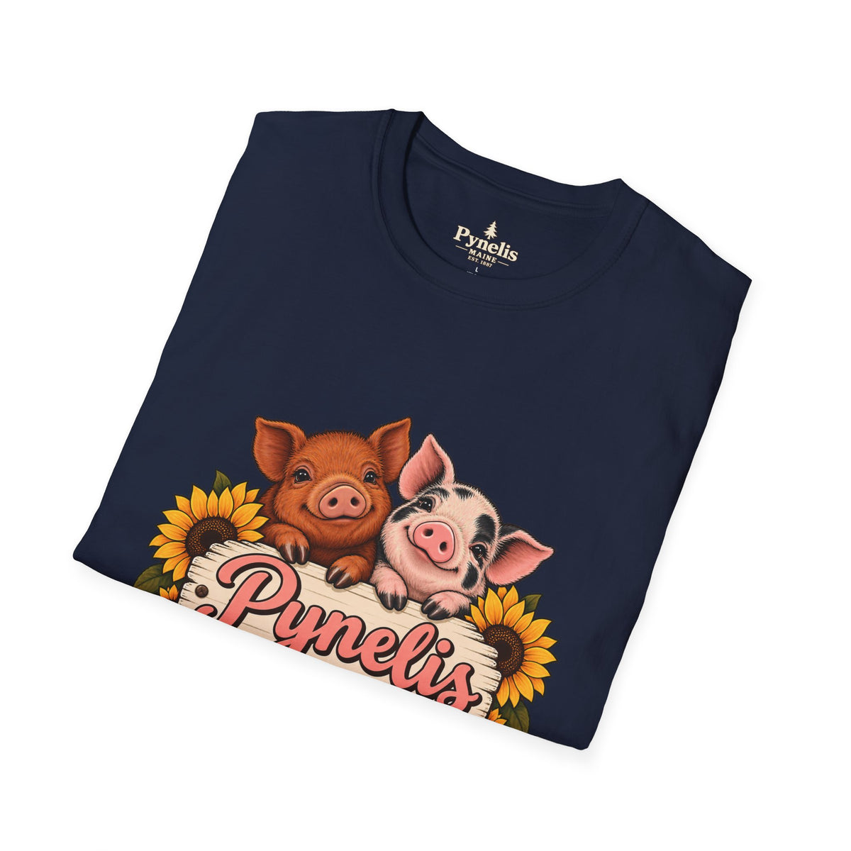 Small Pigs, Big Opinions T-Shirt — Cute Pig Cartoon Tee with Sunflowers