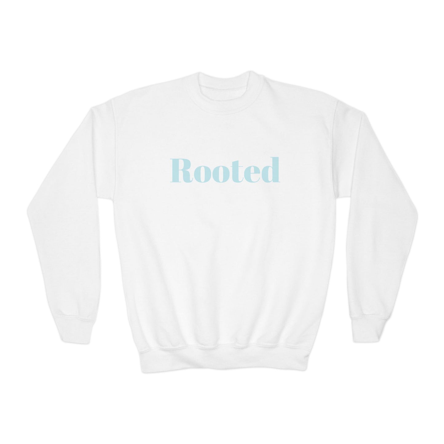 Rooted Youth Crewneck Sweatshirt – Soft Pastel Inspirational Kids Pullover