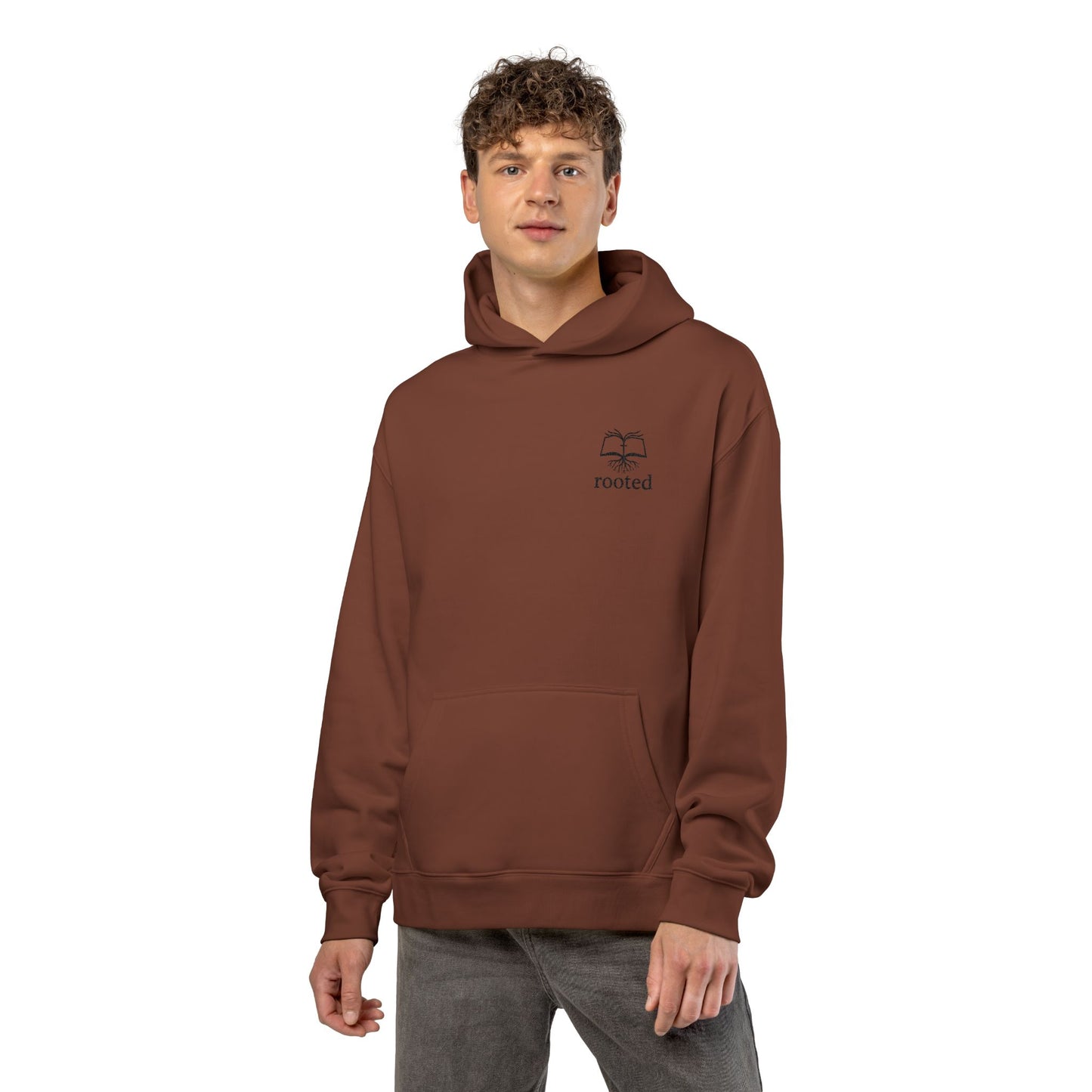 Rooted Minimal Hoodie — Small Tree Logo Casual Pullover
