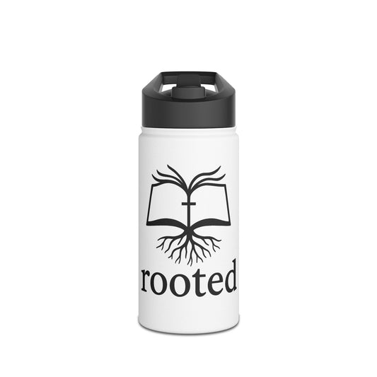 Rooted Book Stainless Steel Water Bottle — Inspirational Faith Design