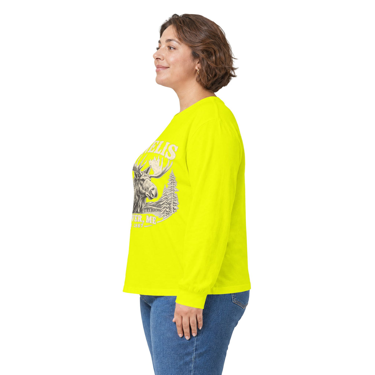 Moose Wilderness Long Sleeve Tee — Retro 'Explore' Outdoor Graphic