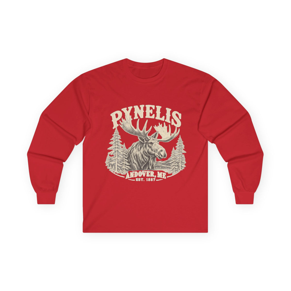 Moose Wilderness Long Sleeve Tee — Retro 'Explore' Outdoor Graphic