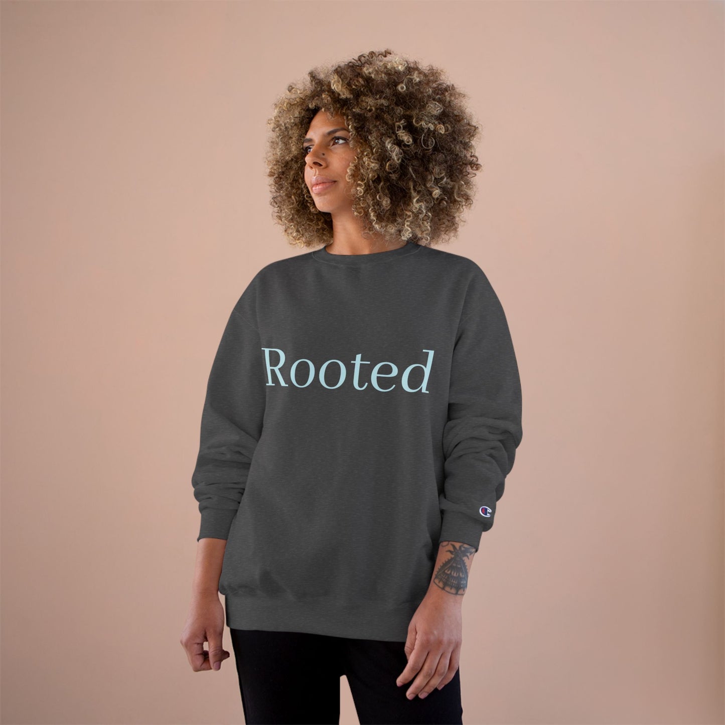 Rooted Champion Sweatshirt – Minimalist Botanical Crewneck