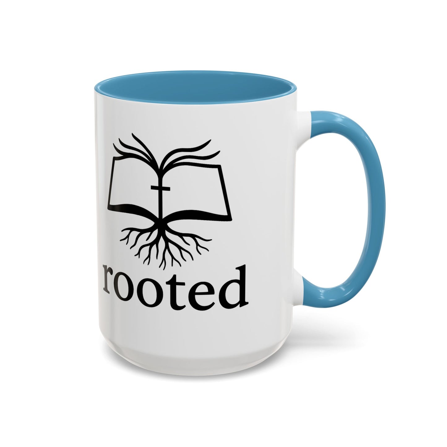 Rooted in Christ Accent Coffee Mug — 'Rooted' Logo (11/15 oz)