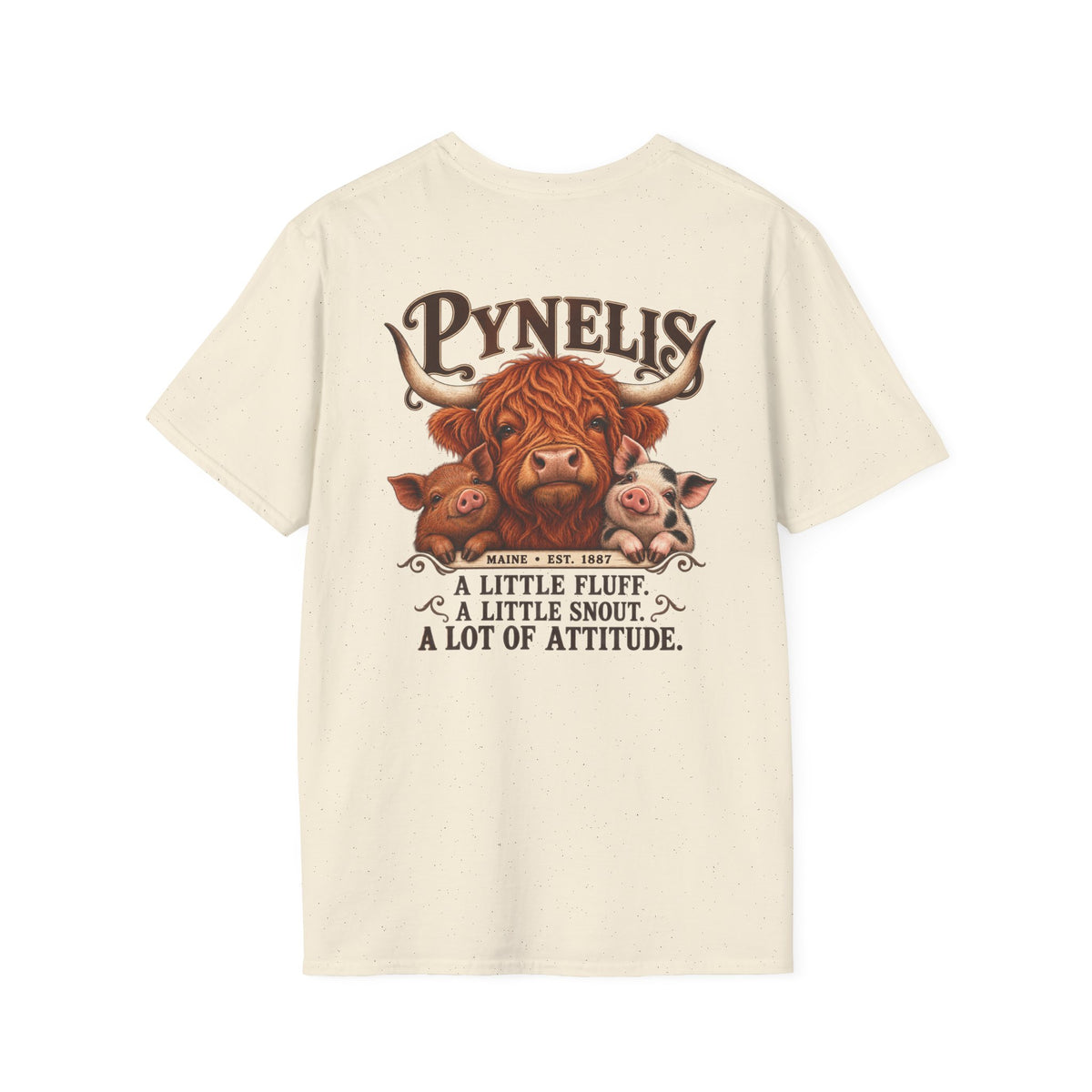 Pynelis Highland Cow Tee — “A Little Fluff, A Little Snout, A Lot of Attitude”