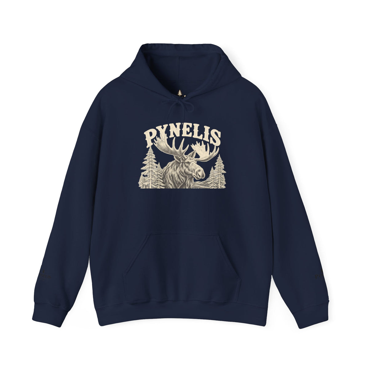 Moose Forest Hoodie — 'Pynelis' Vintage Woodland Pullover
