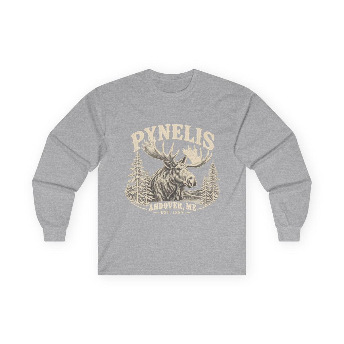 Moose Wilderness Long Sleeve Tee — Retro 'Explore' Outdoor Graphic