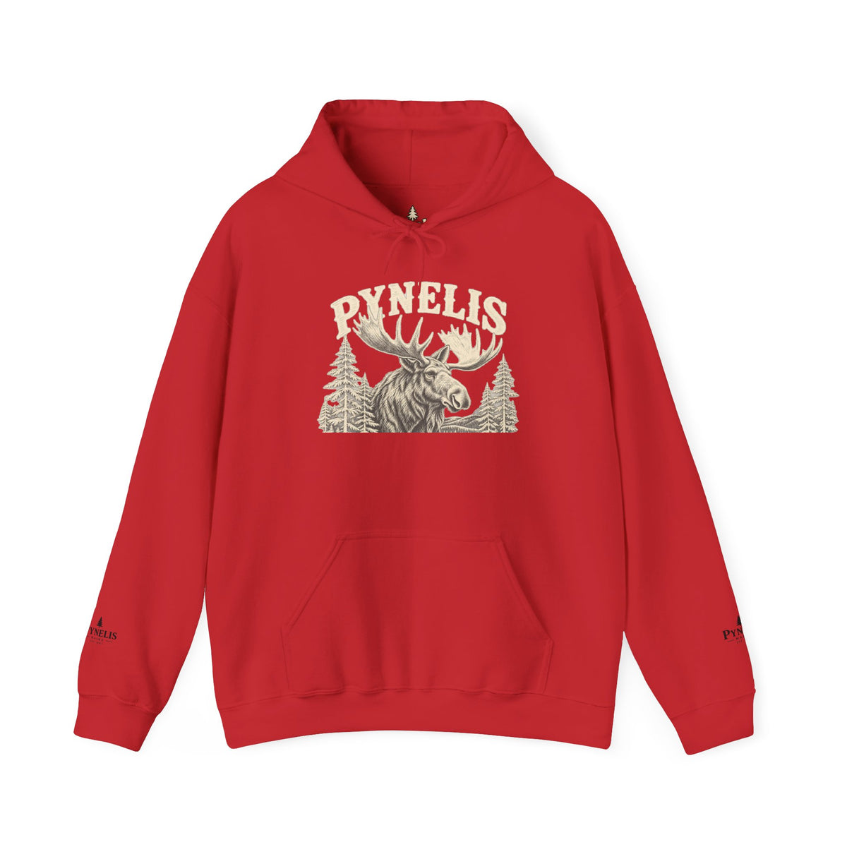 Moose Forest Hoodie — 'Pynelis' Vintage Woodland Pullover