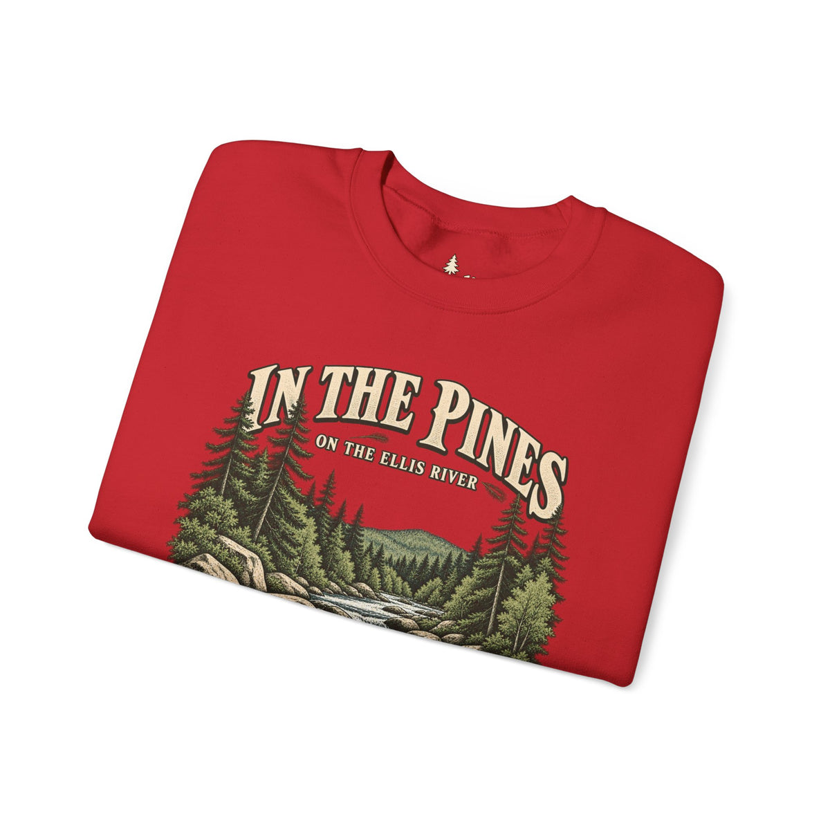 In The Pines Andover, ME Crewneck Sweatshirt — Scenic River Pine Forest Sweatshirt