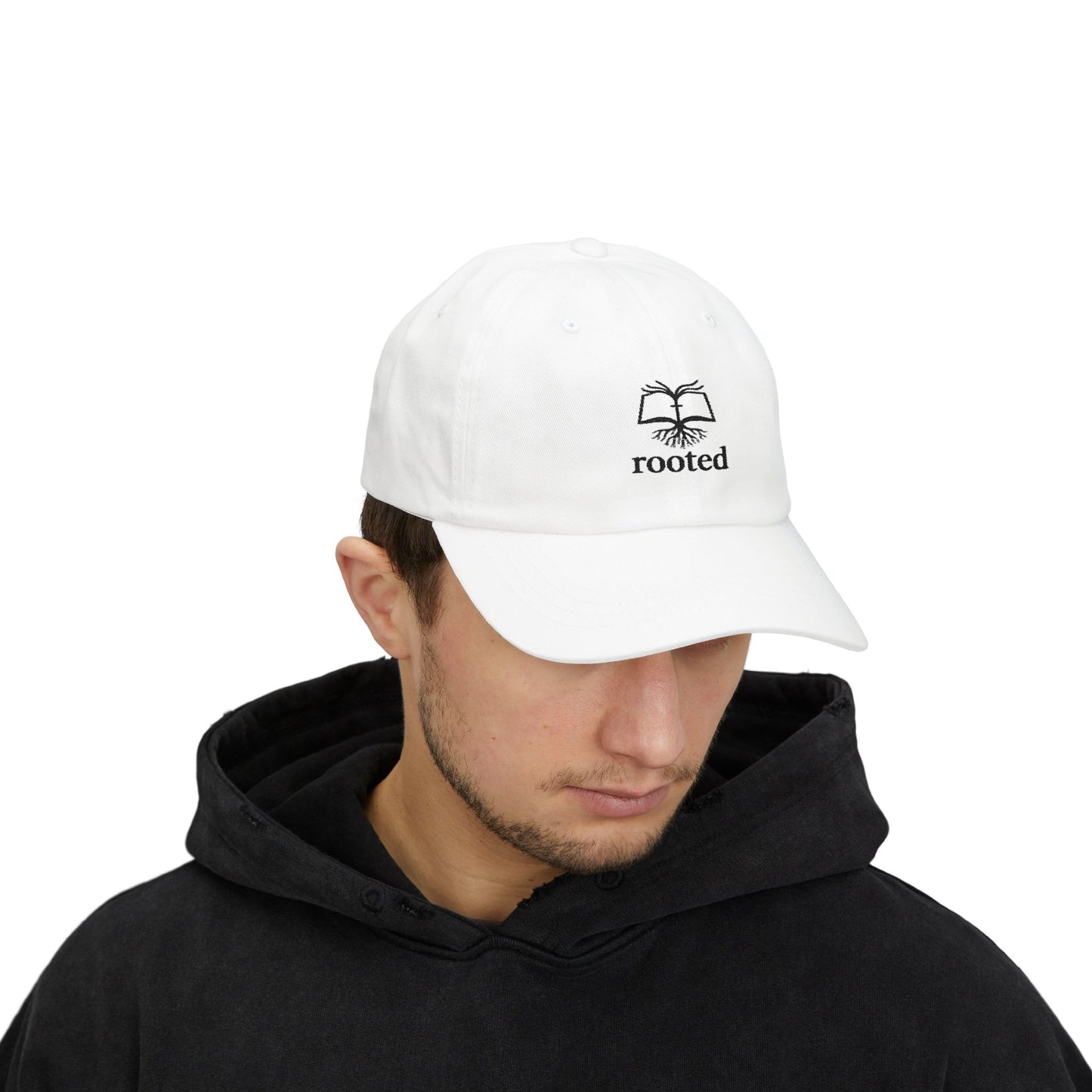Rooted in Christ embroidered logo Classic Cap | Christian baseball hat