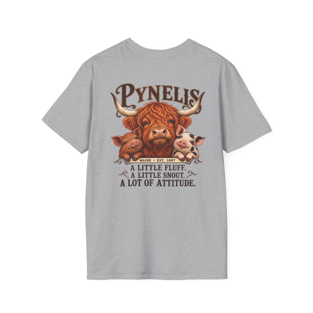 Pynelis Highland Cow Tee — “A Little Fluff, A Little Snout, A Lot of Attitude”