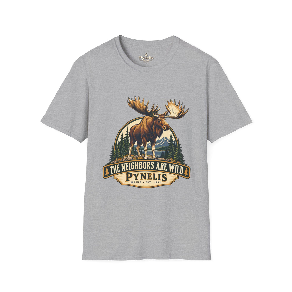 Moose Graphic T-Shirt — "The Neighbors Are Wild" Personalized Cabin Shirt