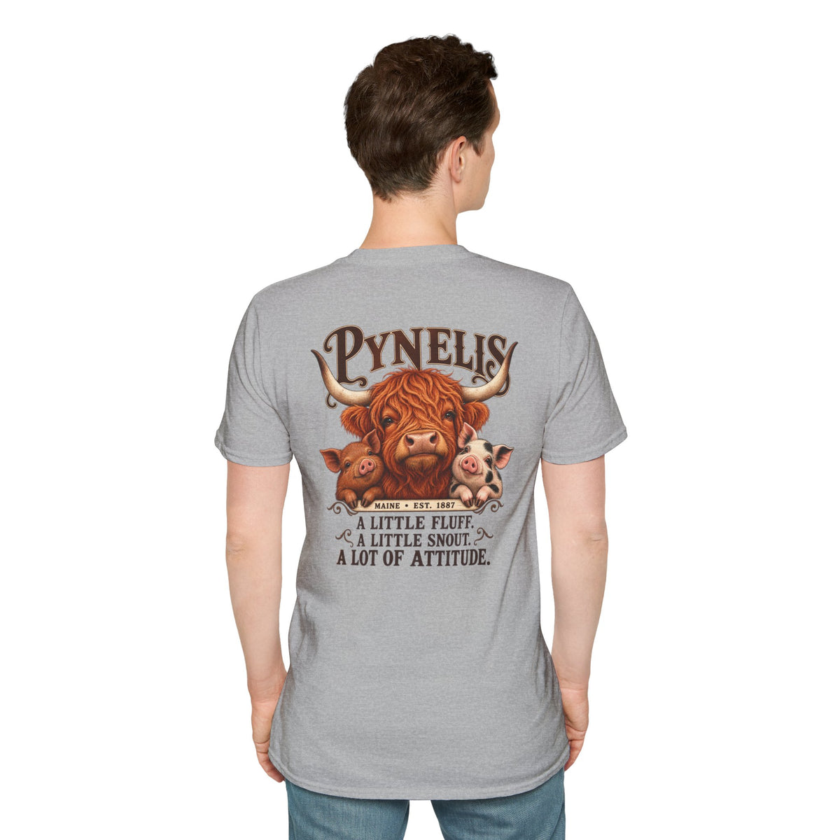 Pynelis Highland Cow Tee — “A Little Fluff, A Little Snout, A Lot of Attitude”