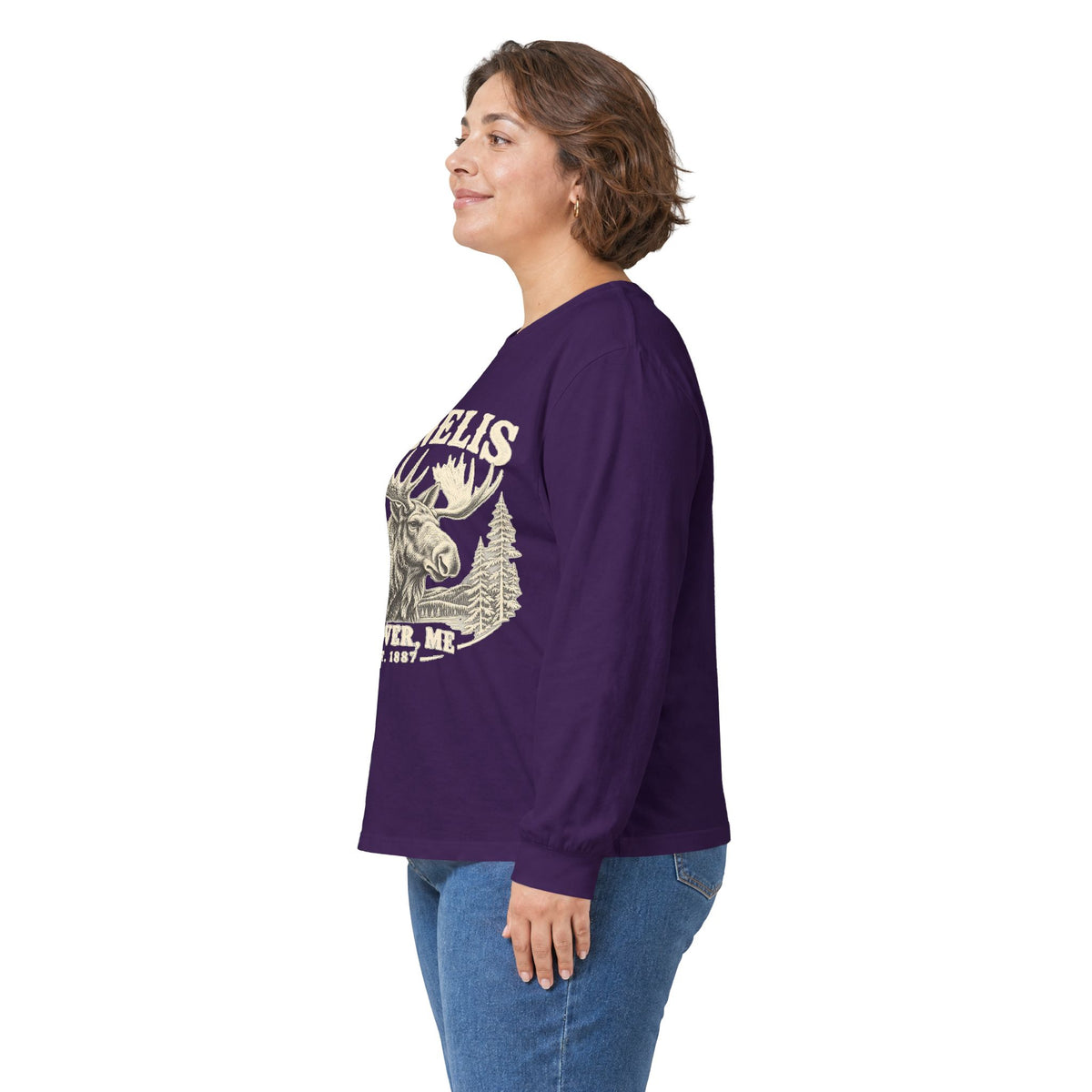 Moose Wilderness Long Sleeve Tee — Retro 'Explore' Outdoor Graphic