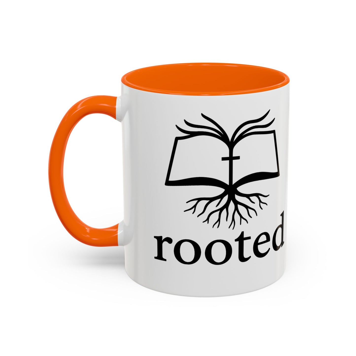 Rooted in Christ Accent Coffee Mug — 'Rooted' Logo (11/15 oz)