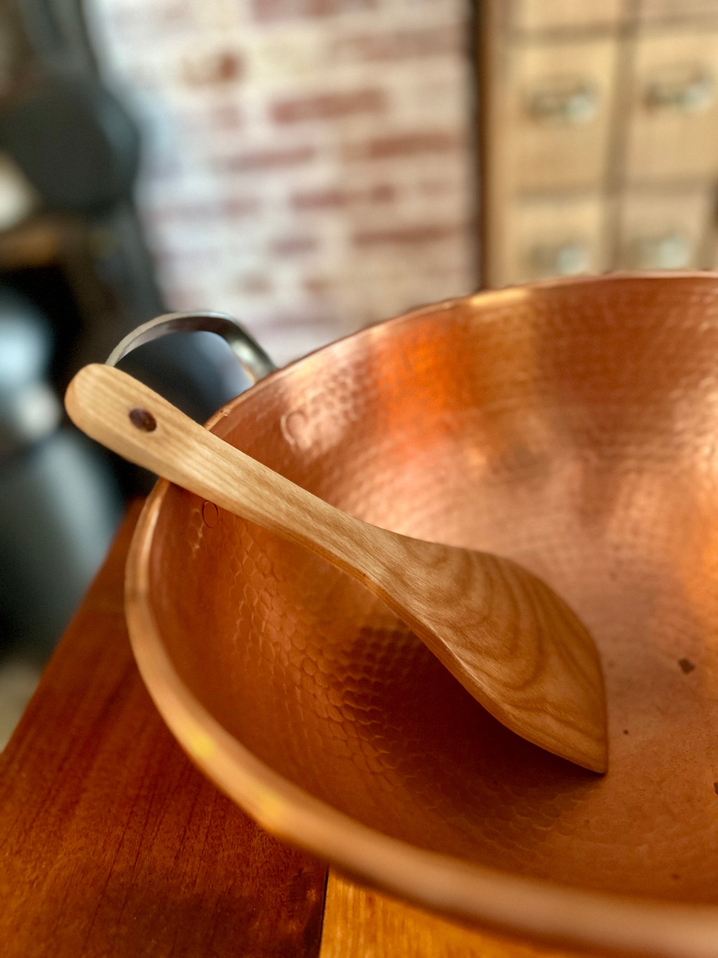 Hand carved, lightweight, Maine harvested, flame birch spatula