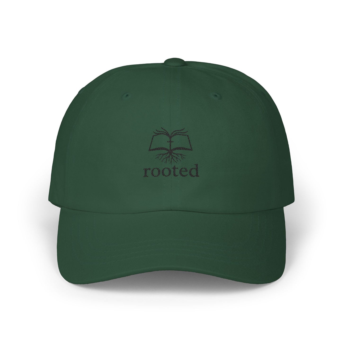Rooted in Christ embroidered logo Classic Cap | Christian baseball hat