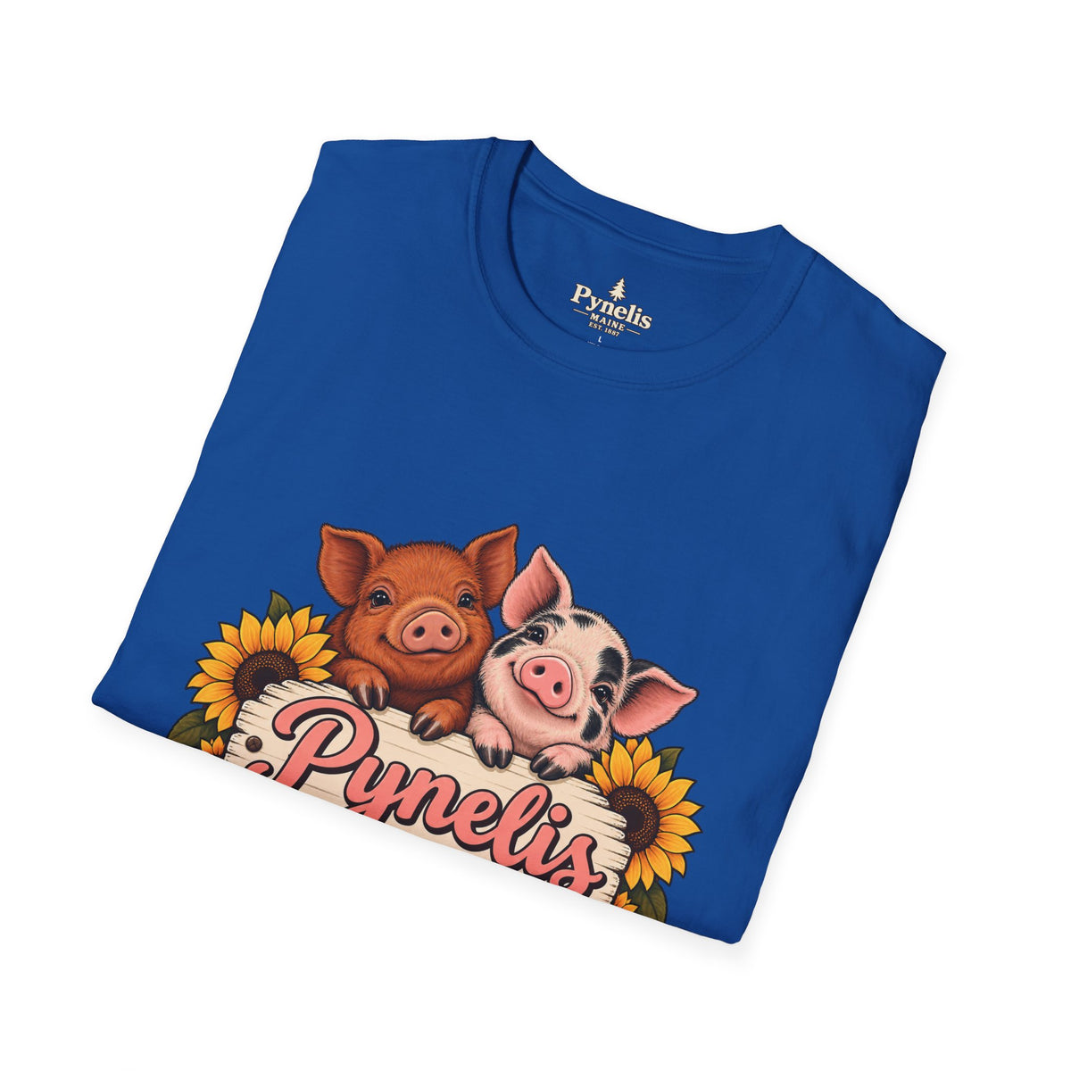 Small Pigs, Big Opinions T-Shirt — Cute Pig Cartoon Tee with Sunflowers