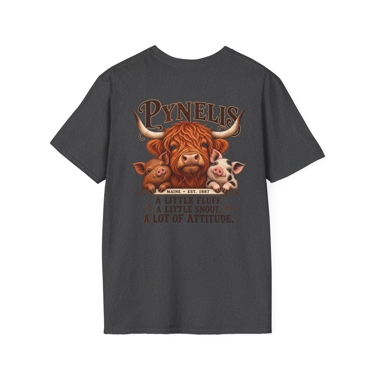 Pynelis Highland Cow Tee — “A Little Fluff, A Little Snout, A Lot of Attitude”