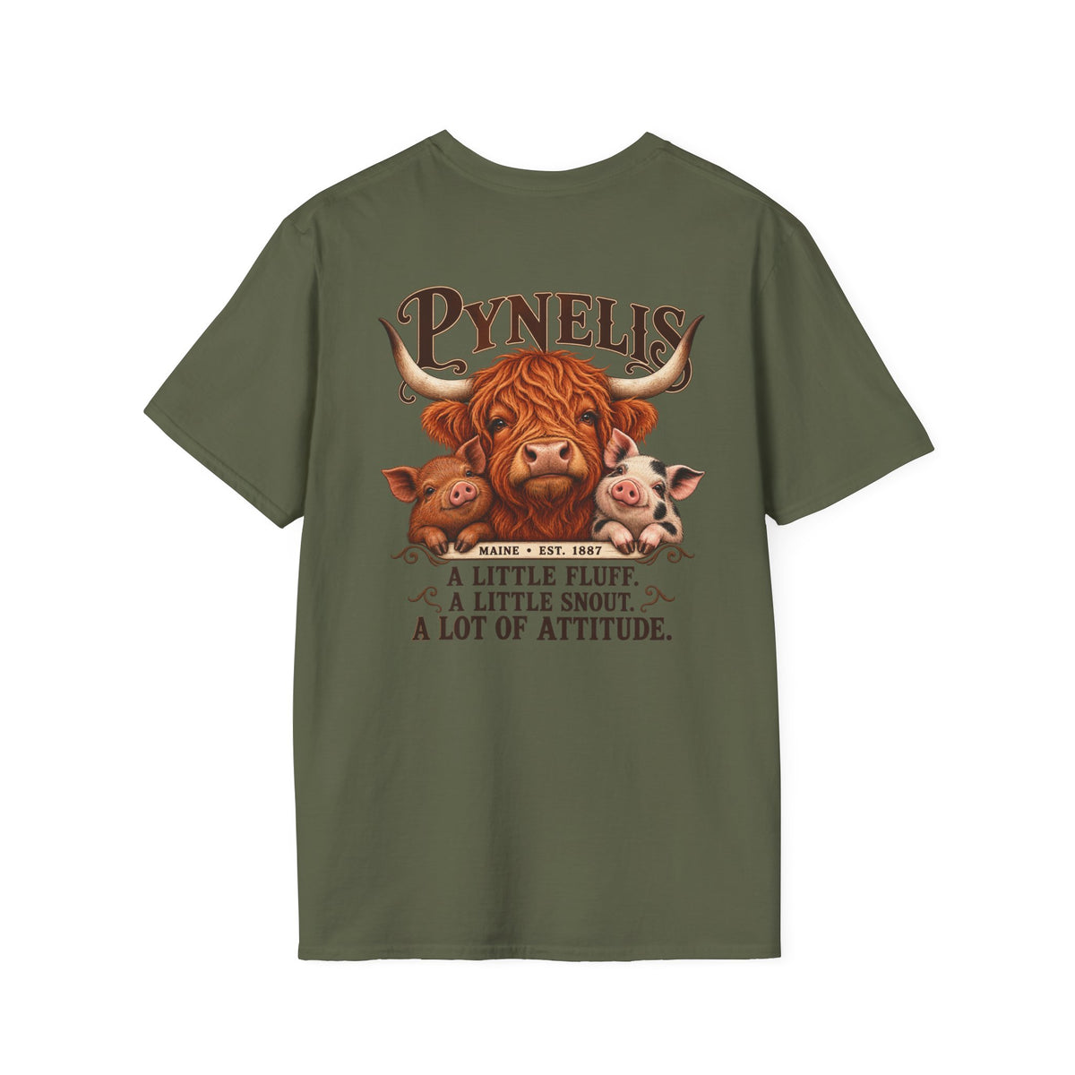 Pynelis Highland Cow Tee — “A Little Fluff, A Little Snout, A Lot of Attitude”
