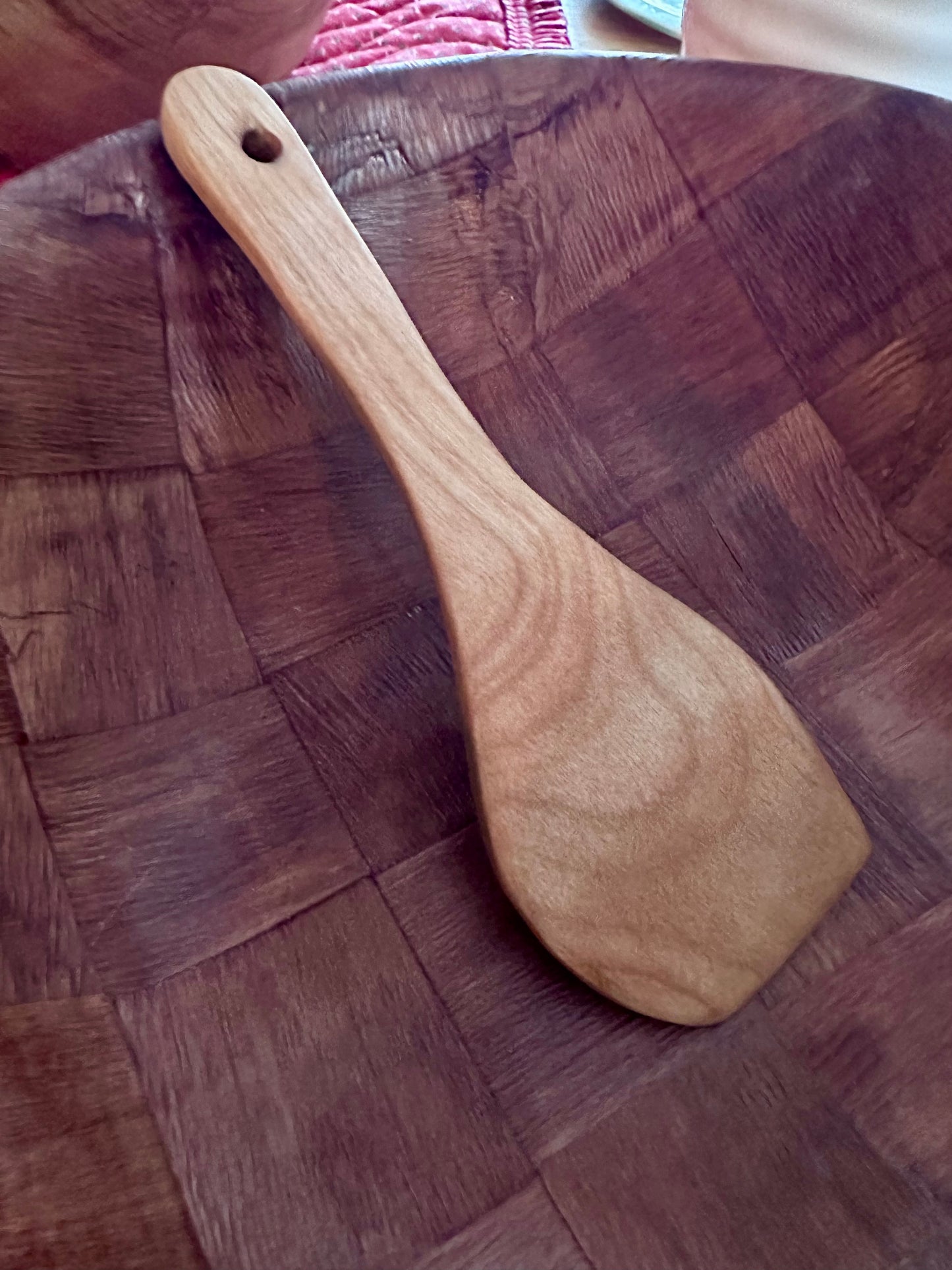 Hand carved, lightweight, Maine harvested, flame birch spatula