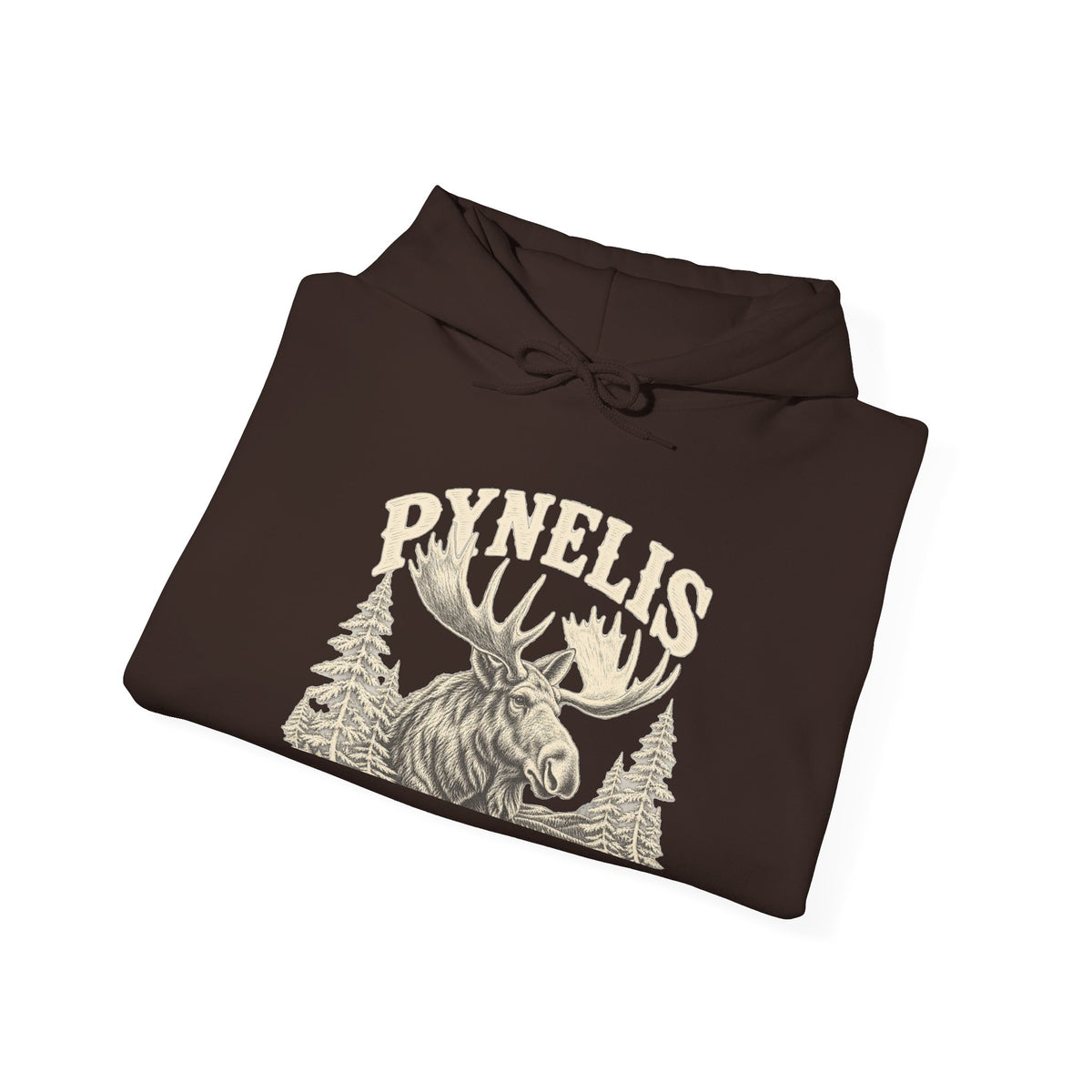 Moose Forest Hoodie — 'Pynelis' Vintage Woodland Pullover