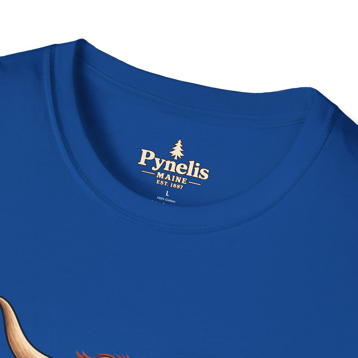 Farm Animal Graphic T-Shirt — "Pynelis" Highland Cow, Pig & Piglet Retro Design