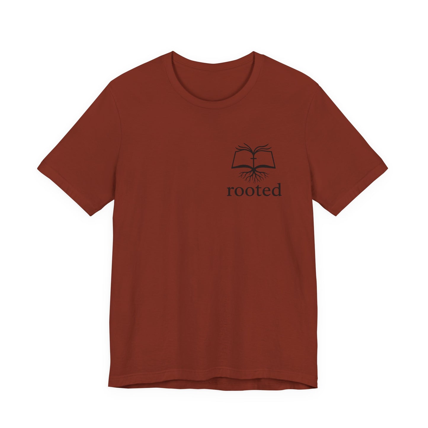 Rooted in Christ T-Shirt — "Rooted" Logo Christian Tee