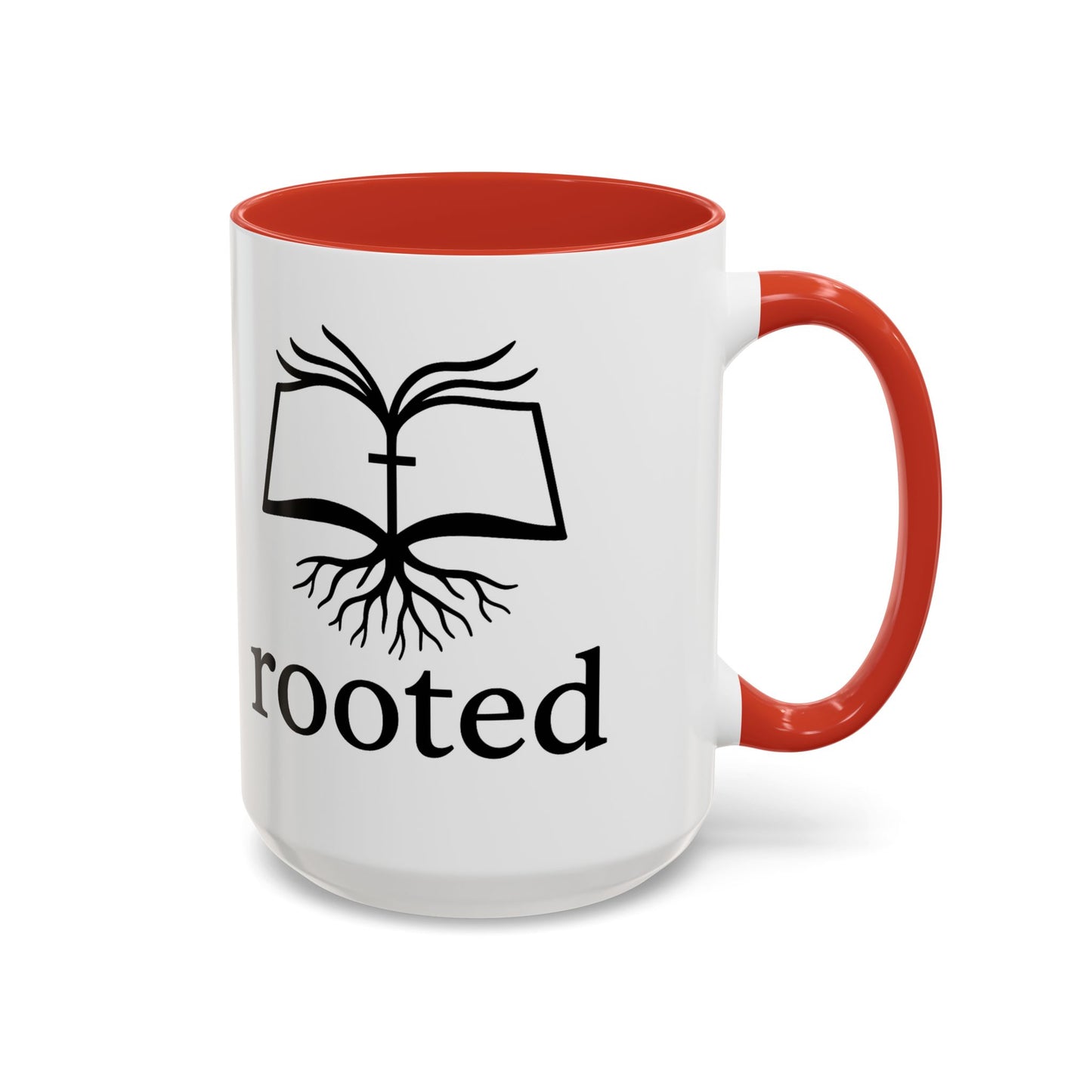 Rooted in Christ Accent Coffee Mug — 'Rooted' Logo (11/15 oz)