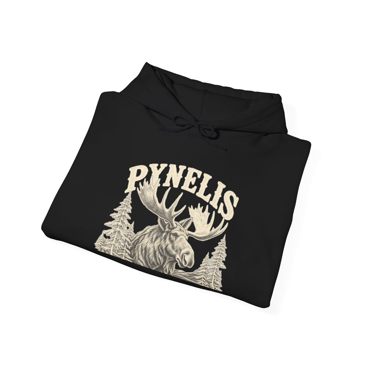Moose Forest Hoodie — 'Pynelis' Vintage Woodland Pullover
