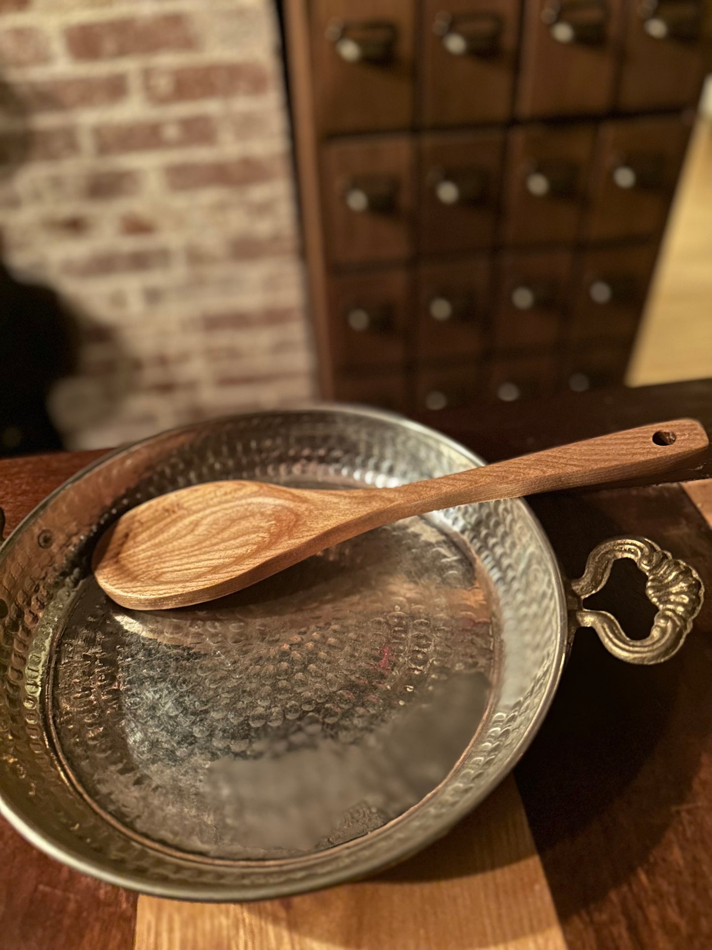 Maine-harvest, hand carved, flame birch wide mouth spoon