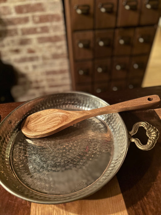 Maine-harvest, hand carved, flame birch wide mouth spoon