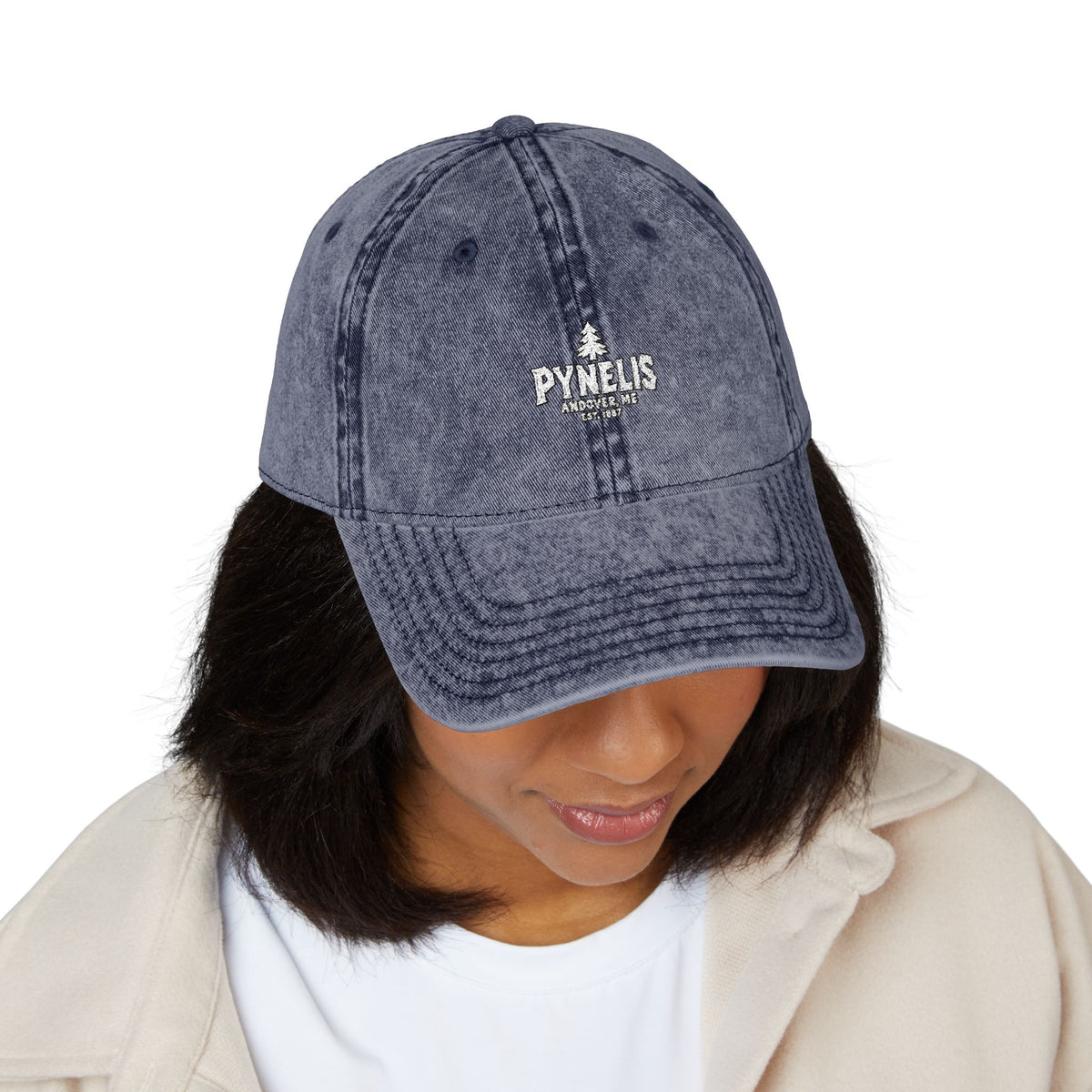Pynelis Vintage Embroidered Baseball Cap — Retro Washed Cotton Hat