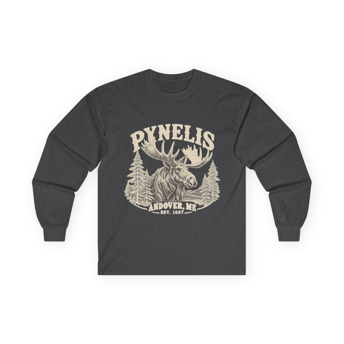 Moose Wilderness Long Sleeve Tee — Retro 'Explore' Outdoor Graphic