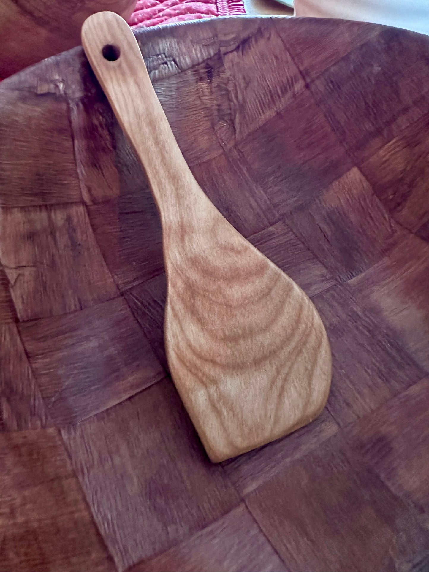 Hand carved, lightweight, Maine harvested, flame birch spatula