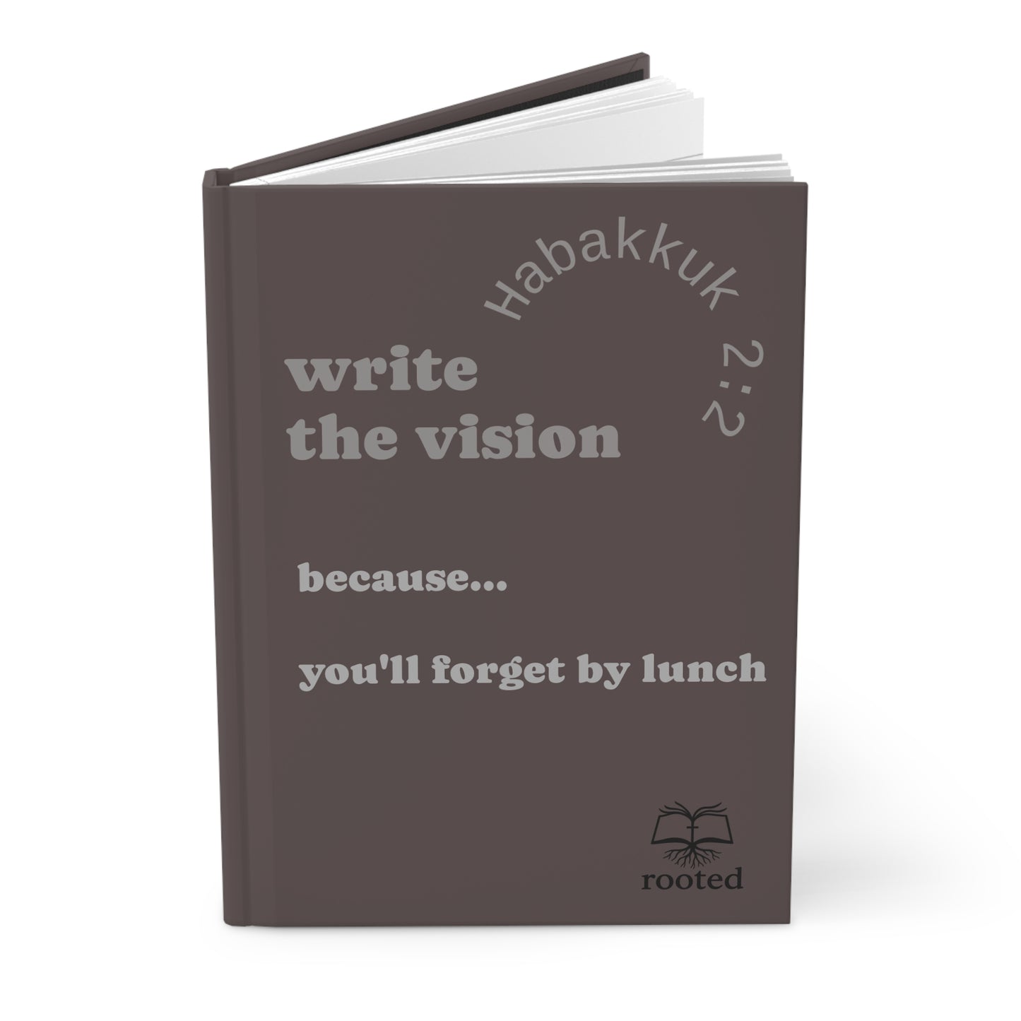Hardcover Journal — "Write the Vision" Funny Christian Notebook (Habakkuk 2:2)