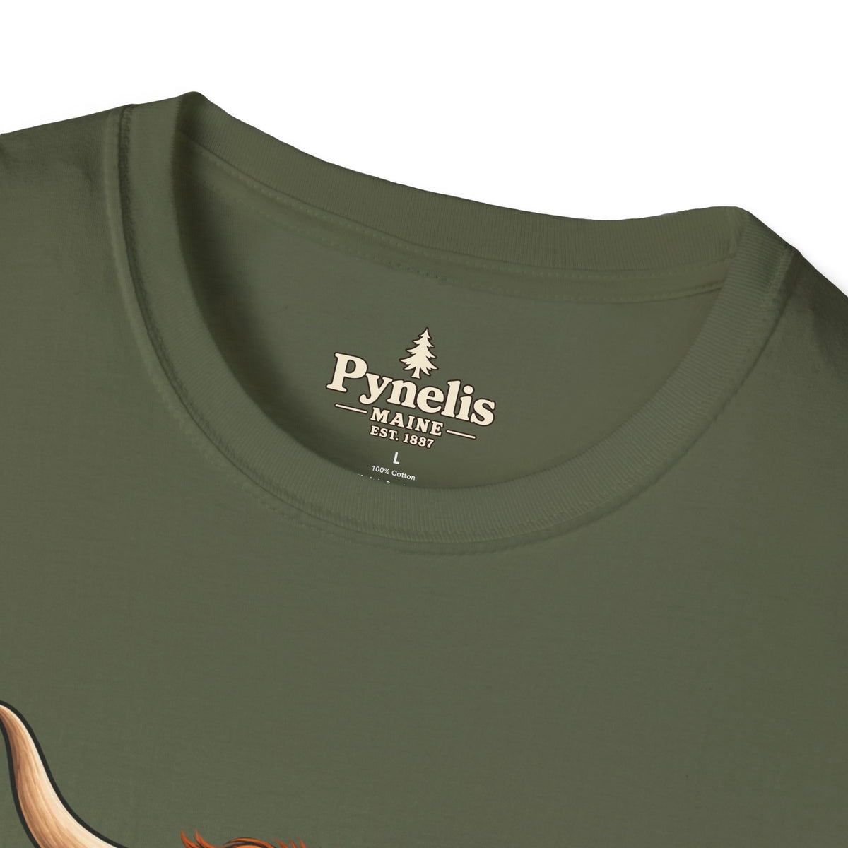 Farm Animal Graphic T-Shirt — "Pynelis" Highland Cow, Pig & Piglet Retro Design