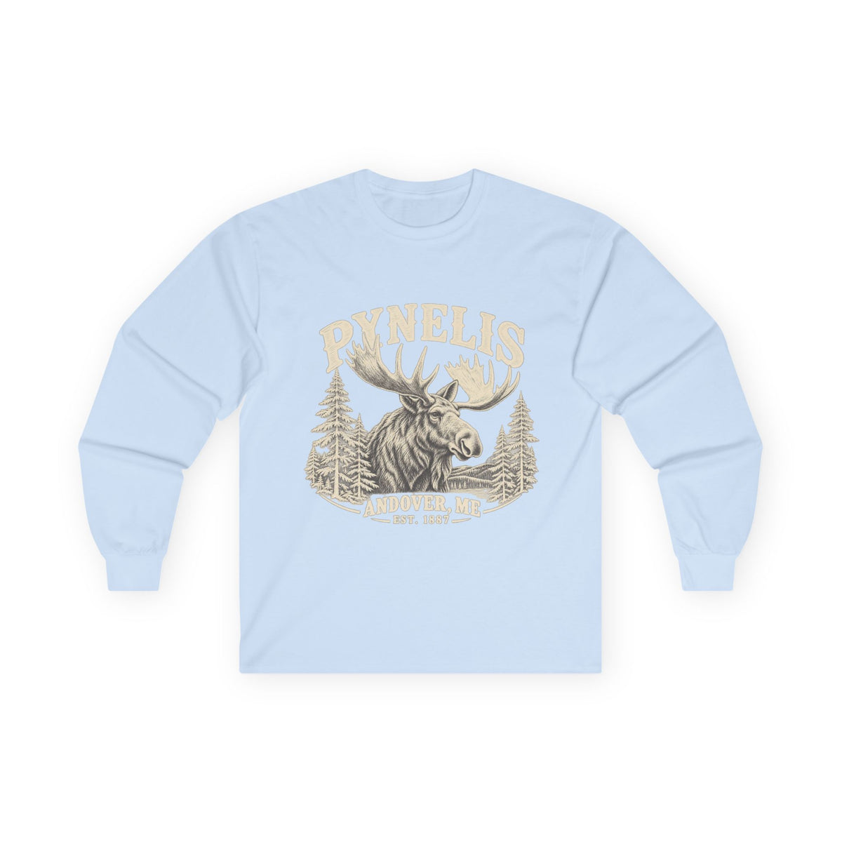 Moose Wilderness Long Sleeve Tee — Retro 'Explore' Outdoor Graphic