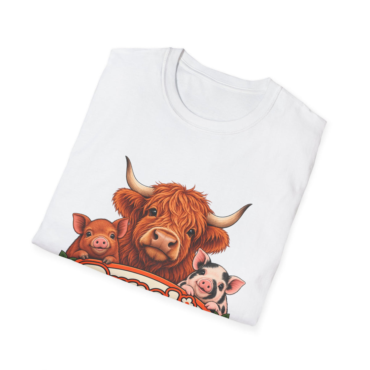 T-Shirt — 'Pynelis' Farm Animals Graphic Tee: Locally Grown, Slightly Unsurprised
