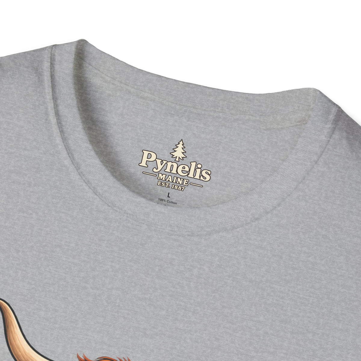 Farm Animal Graphic T-Shirt — "Pynelis" Highland Cow, Pig & Piglet Retro Design