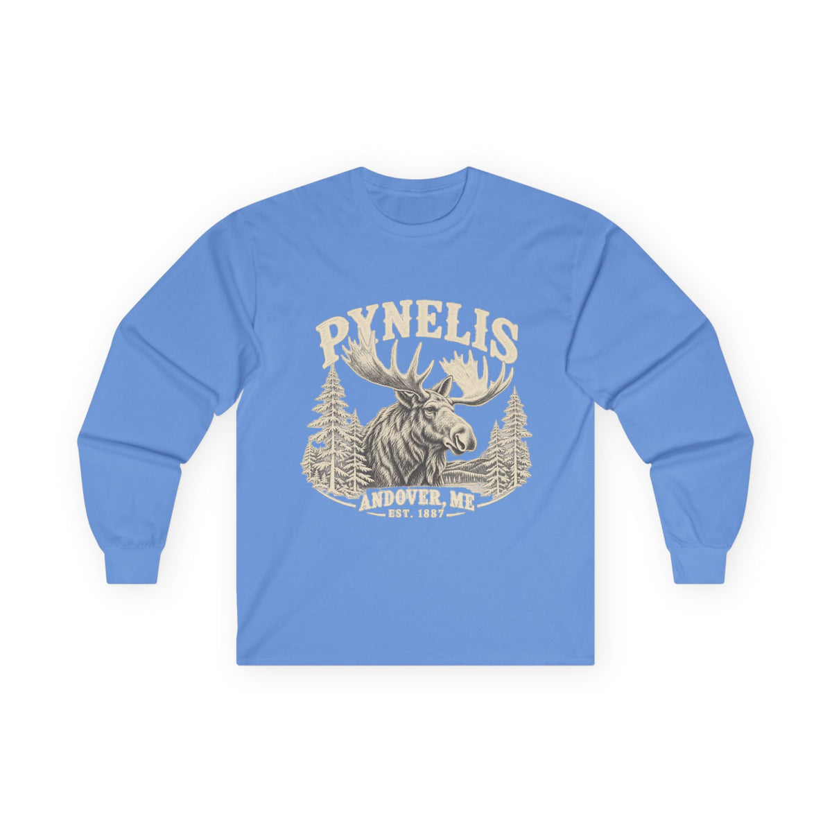 Moose Wilderness Long Sleeve Tee — Retro 'Explore' Outdoor Graphic