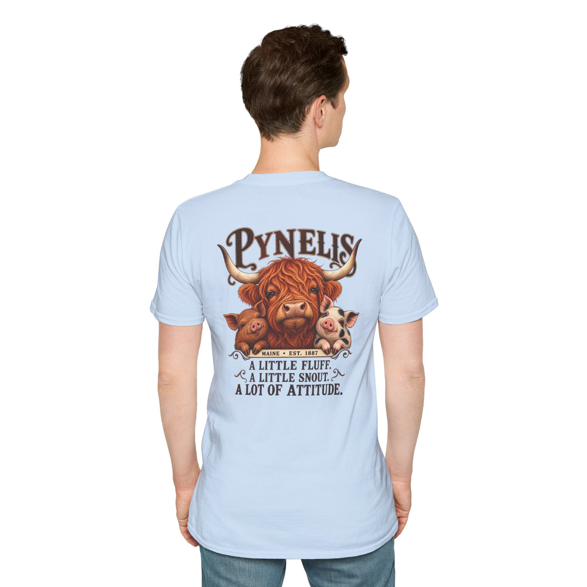Pynelis Highland Cow Tee — “A Little Fluff, A Little Snout, A Lot of Attitude”