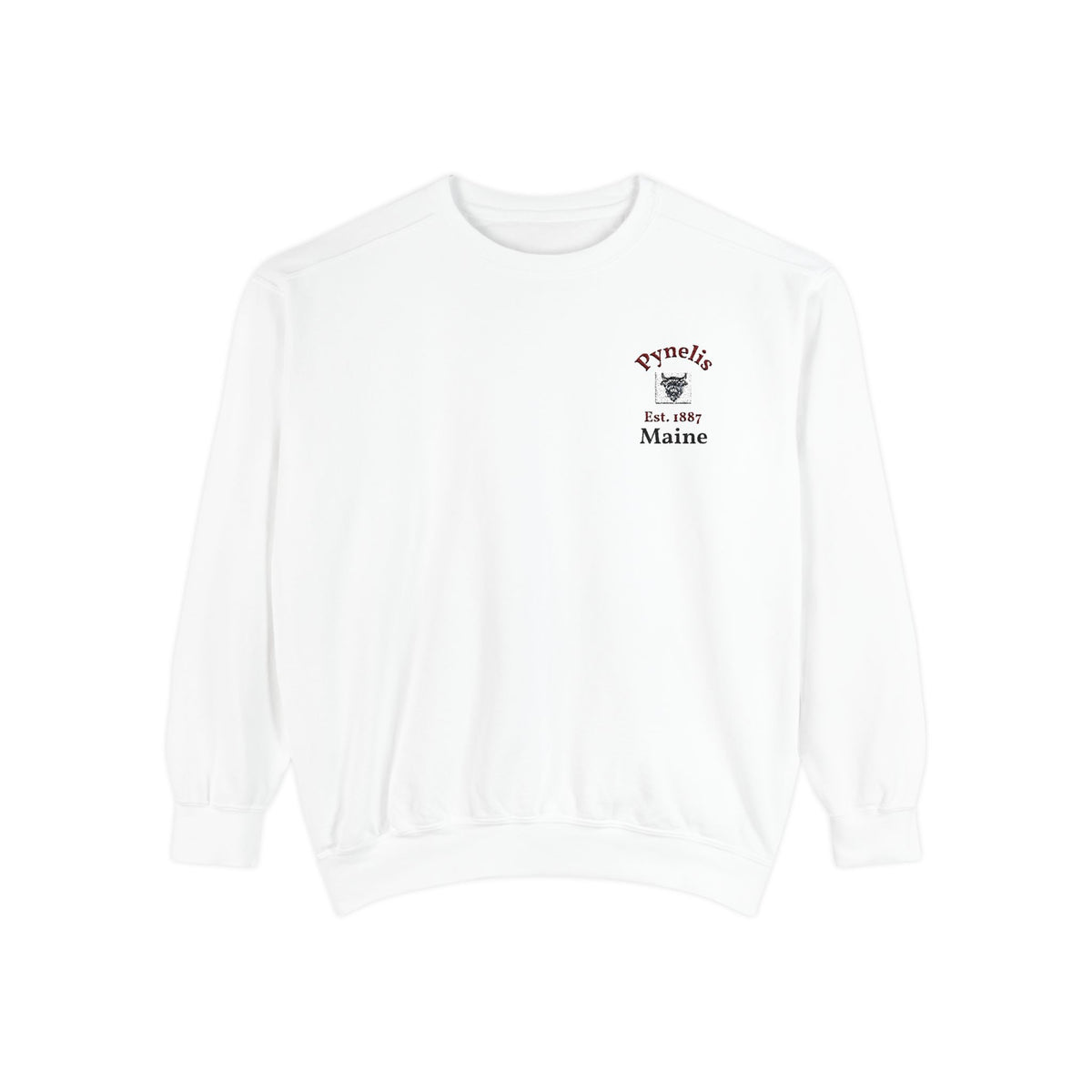 Crewneck Sweatshirt — Pynelis Maine Est 1887 Highland Graphic