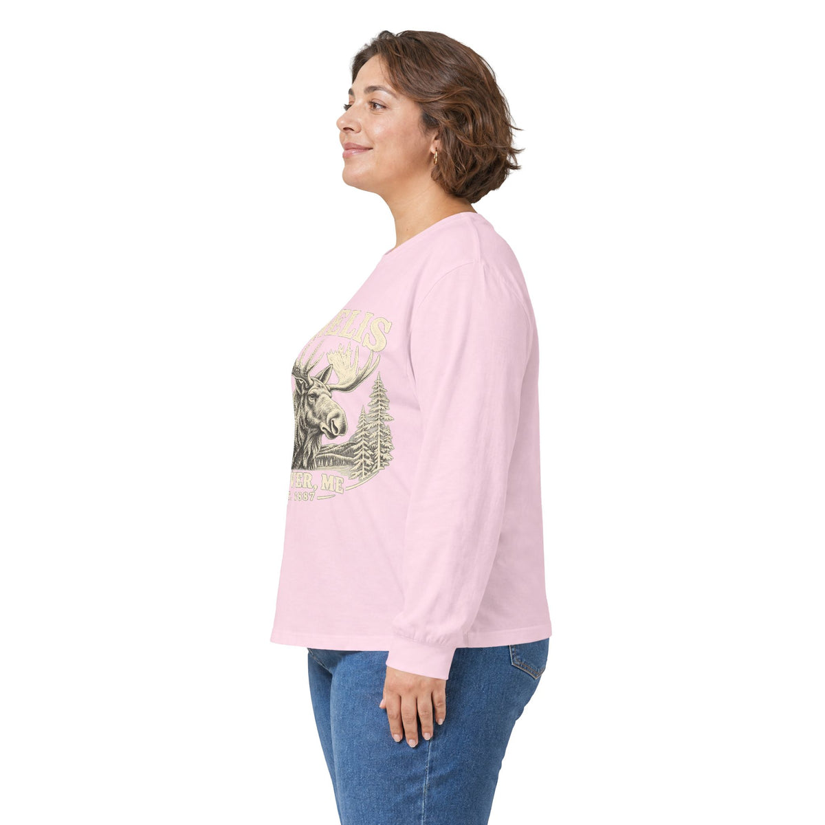 Moose Wilderness Long Sleeve Tee — Retro 'Explore' Outdoor Graphic